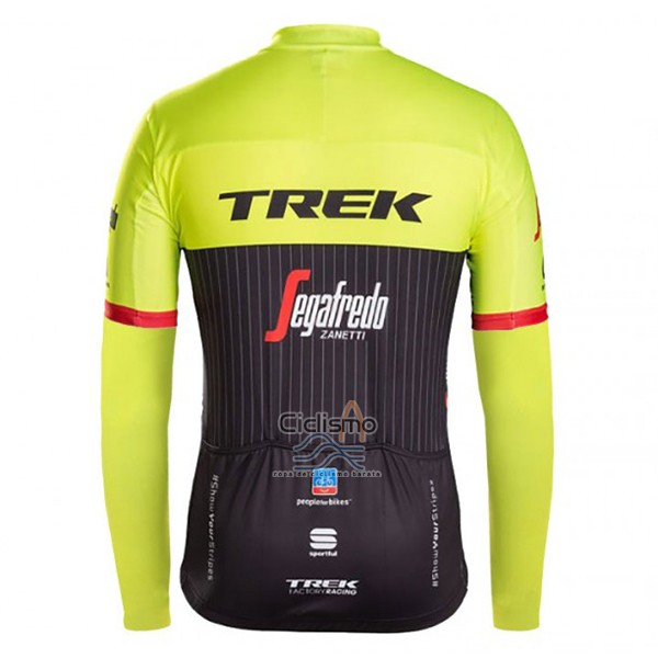Trek Segafrojoo Ropa Ciclismo Culotte Largo 2017 Mangas Largas Negro y AMarillo